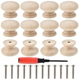 Möbelknöpfe Holz Universal- 12PCS Holzgriffe für Schränke Schubladen Knöpfe Runde Schrankknöpfe Möbelknöpfe Holz Tür Schubladengriffe Knäufe Schränke Schrankknöpfe Mit Schrauben Holzknöpfe für Kommode