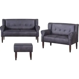 Home Affaire Küchensofa HOME AFFAIRE "Moro", grau (anthrazit), B:142cm H:99cm T:73cm, Microfaser in Antiklederoptik (100% Polyester), Sofas, in verschiedenen Stoffen und Farben