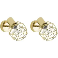 Beliani 2er-Set Spots CHENAB verstellbar Metall Gold