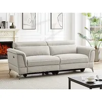 Relaxsofa elektrisch 3-Sitzer - Stoff - Beige - MACARI