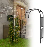 DZZTHSH Robuster Rosenbogen in Halbbogenform – 240 cm Gartenspalier für Kletterpflanzen, Metallstütze für Hochzeitsbögen, dekorativer Torbogen für den Garten