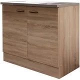 Flex-Well Spülenschrank »Bergen«, (B x H x T) 100 x 85 x 50 cm, inkl. Einbauspüle, braun