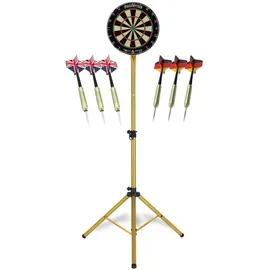 Stagecaptain DBS-1715 BullsEye Pro Dartscheibe + Ständer Set Gold
