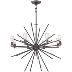 Kronleuchter Carnegie mit 8 Lichtern, Western-Bronze - QZ-CARNEGIE8