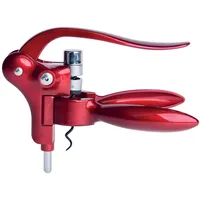 Excelsa Enoteque Korkenzieher mit Hebel Metallic, Kunststoff, Rot Metallic,