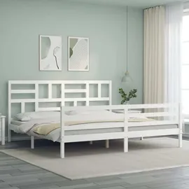 vidaXL Massivholzbett 200 x 200 cm Weiß