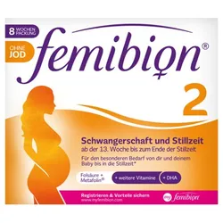 FEMIBION 2 Schwangerschaft+Stillzeit ohne Jod Kpg. 2X60 St