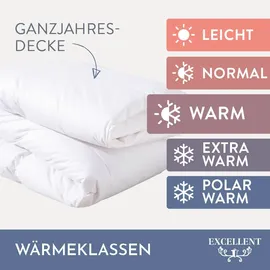 Excellent Daunenbettdecke + Federkissen "Zürich, Bettdecke normal mit Bestnote "Hoher Schlafkomfort" bewertet.