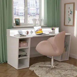 Forte Tezaur Gaming Desk mit RGB-Beleuchtung weiß
