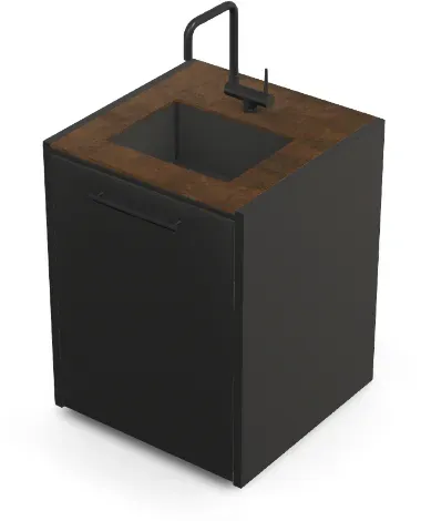 Brabura CT 60 Waschbeckenmodul - Iron Corten / Anthrazit / Matt schwarzer Griff