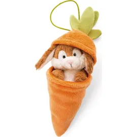 NICI 48089 Anhänger Plüschhase mit Karotte 15cm, Häschenanhänger in Plüschkarotte, Geschenkidee fürs Osternest, Orange