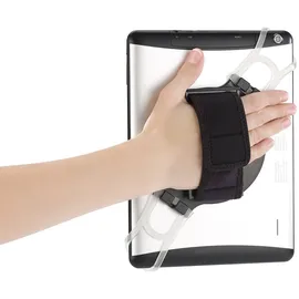 Callstel 2in1-Tablet-Halterung mit Handschlaufe und Standfunktion