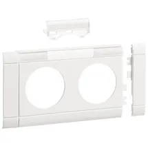 Hager GB080219016 Blende 2-fach Steckdose zu Oberteil 80mm beschriftbar anreihbar hfr verkehrsweiß