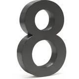 Wiltec Hausnummer 8 Edelstahl Weiß