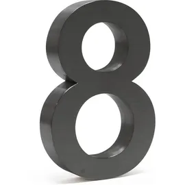 Wiltec Hausnummer 8 Edelstahl Weiß