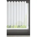 Eurofirany LUCY Voile Gardine Vorhang mit Ösen - 1 Stk. Transparent Gardine Leinenoptik Durchsichtig Einfarbige für Schlafzimmer Wohnzimmer Kinderzimmer, 300x160cm, Weiß