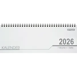Stylex Schreibtischquerkalender 2026 Weiß