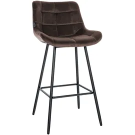 CLP Barhocker Weston 1er gepolstert Metallgestell mit Fußstütze 45 x 45 x 110 cm Braun