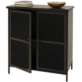 Mendler Apothekerkommode 94 x 80 x 35 cm Schwarz