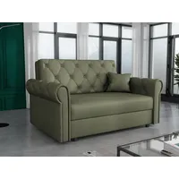 MIRJAN24 Schlafsofa Viva Roma II, mit Bettkasten und Schlaffunktion, inkl. Kissen, Schwarz Metallfüße, Wellenfeder, 2 Sitzer grün