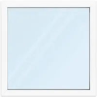 Fenster 110x110 cm, Kunststoff Profil aluplast IDEAL® 4000, Weiß, 1100x1100 mm, einteilig festverglast, 2-fach Verglasung, individuell konfigurieren