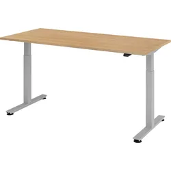 bümö elektrisch höhenverstellbarer Schreibtisch Eiche 180x80 cm - Schreibtisch höhenverstellbar elektrisch, elektrischer Schreibtisch & Gaming Tisch,