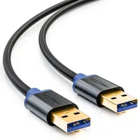 deleyCON 1m USB 3.0 Super Speed Kabel - USB A-Stecker zu USB A-Stecker - Übertragungsraten bis zu 5 Gbit/s - Schwarz/Blau