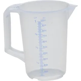 Hünersdorff Messkanne 1000 ml PP, 2 Skalen geschlossener Griff, transparent