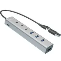 iTEC USB-C/USB-A Charging HUB 7 port, USB-Hub - silber