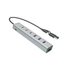 iTEC USB-C/USB-A Charging HUB 7 port, USB-Hub - silber