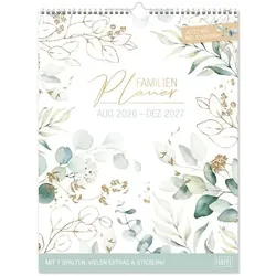 Häfft Familienplaner XXL Wand-Kalender 7-spaltig 17 Monate [Blattgold]
