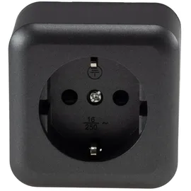 ChiliTec Schuko-Steckdose Aufputz Grau 1 St.