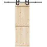 vidaXL Schiebetürbeschlag-Set 183 cm Stahl Schwarz