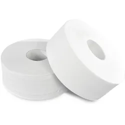 SemyTop Jumbo Toilettenpapier 6 Rollen, 2-lagig, Recycling, geprägt, rec. weiß, Ø25cm