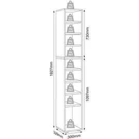 MID.YOU Salia 30 x 183 x 33 cm 9 Fächer anthrazit