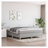 vidaXL Boxspringbett mit Matratze Hellgrau 160x200 cm Stoff