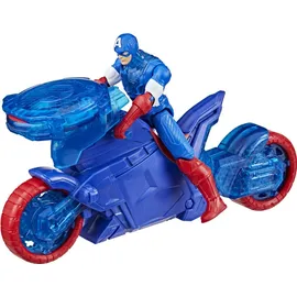 Marvel Avengers Epic World of Action Captain America Bike mit Schild-Abschuss, Figur & Spielzeug-Motorrad