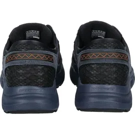 SKECHERS Oak Canyon Consistent Winne Herren-Sneaker, freihändig, Marineblaues Leder, Textil, orangefarbener Besatz, 43 EU