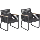Beliani Gartenstuhl 60 x 65 x 83 cm schwarz 2 St.