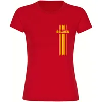 Multifanshop Damen T-Shirt - Belgien - Streifen - Druck