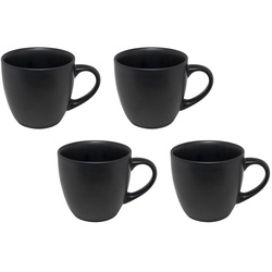 Neuetischkultur Tasse Tasse 4 er Set Black Matt, Keramik, Kaffeetasse Teetasse schwarz