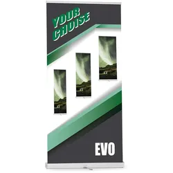 Rollup Bannerdisplay EVO - System mit Druck in 1200 mm Breite