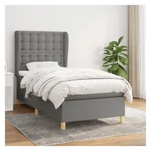 vidaXL Boxspringbett 100 x 200 cm Dunkelgrau