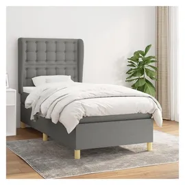 vidaXL Boxspringbett 100 x 200 cm Dunkelgrau