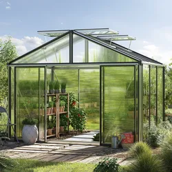 GFP Profi 311 x 235 cm Gewächshaus, Standardfarbe Aluminium Natur | Aktionsset - Profi 2 - (GFPV00207)