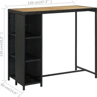 vidaXL Gartenbar Set 5-tlg. Schwarz