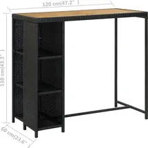 vidaXL Gartenbar Set 5-tlg. Schwarz