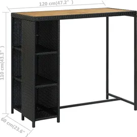 vidaXL Gartenbar Set 5-tlg. Schwarz