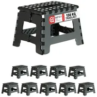 Relaxdays Klapphocker faltbar M 10er Set - Schwarz
