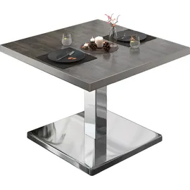 GGM Möbel Bistro Loungetisch 70 x 70 x 41 cm Wenge/Edelstahl